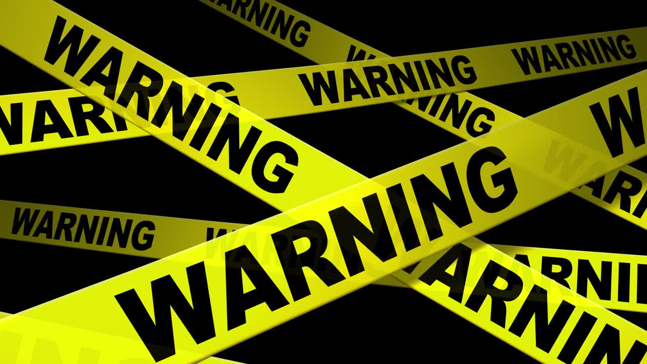 animación de cinta de advertencia con matte alfa