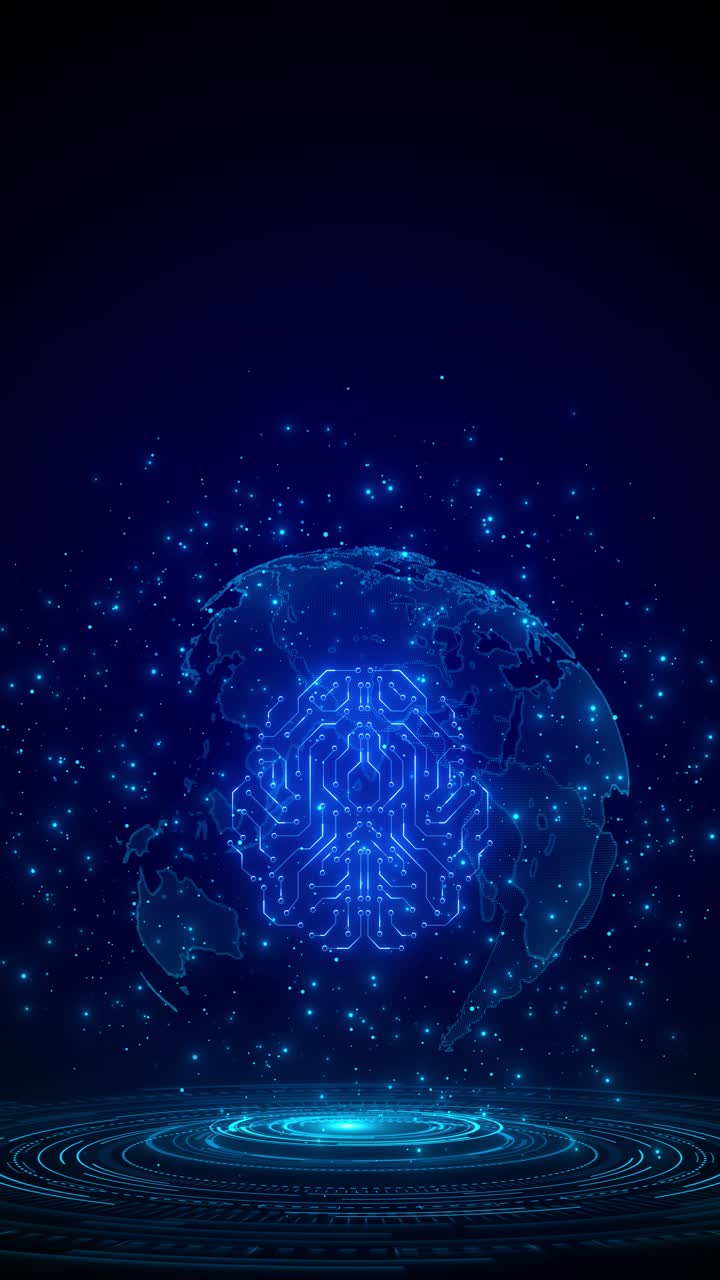 Automation artificial intelligence ai deep learning futuristic technology concept brain animation