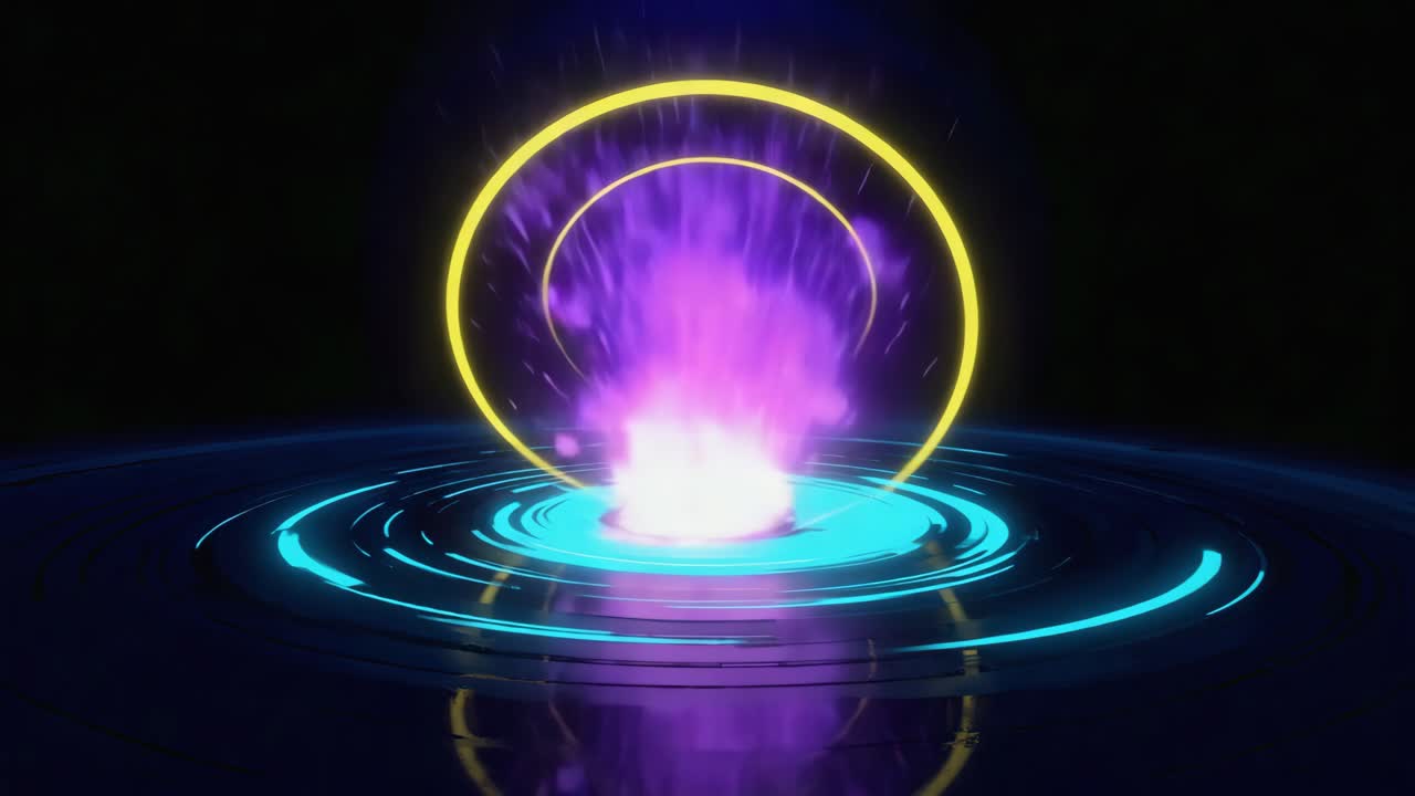 Futuristic Energy Portal with Glowing Rings