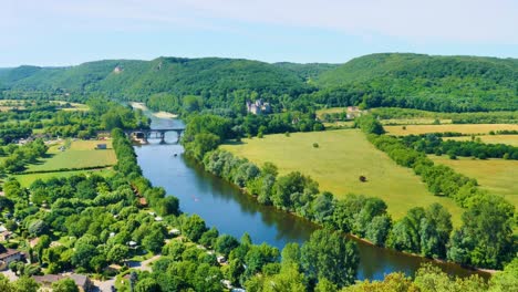 dordogne landscape , river and forest- beynac