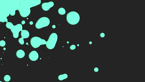 animation motion abstract green liquid spots black splash background