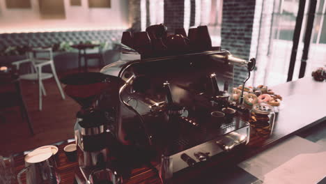 espresso machine in a cafe