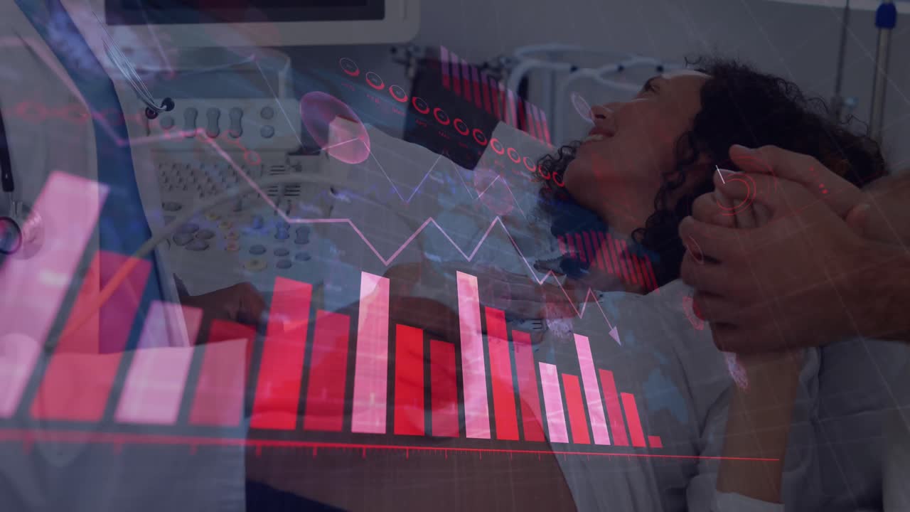 animación de las células de los gráficos sobre la mujer embarazada