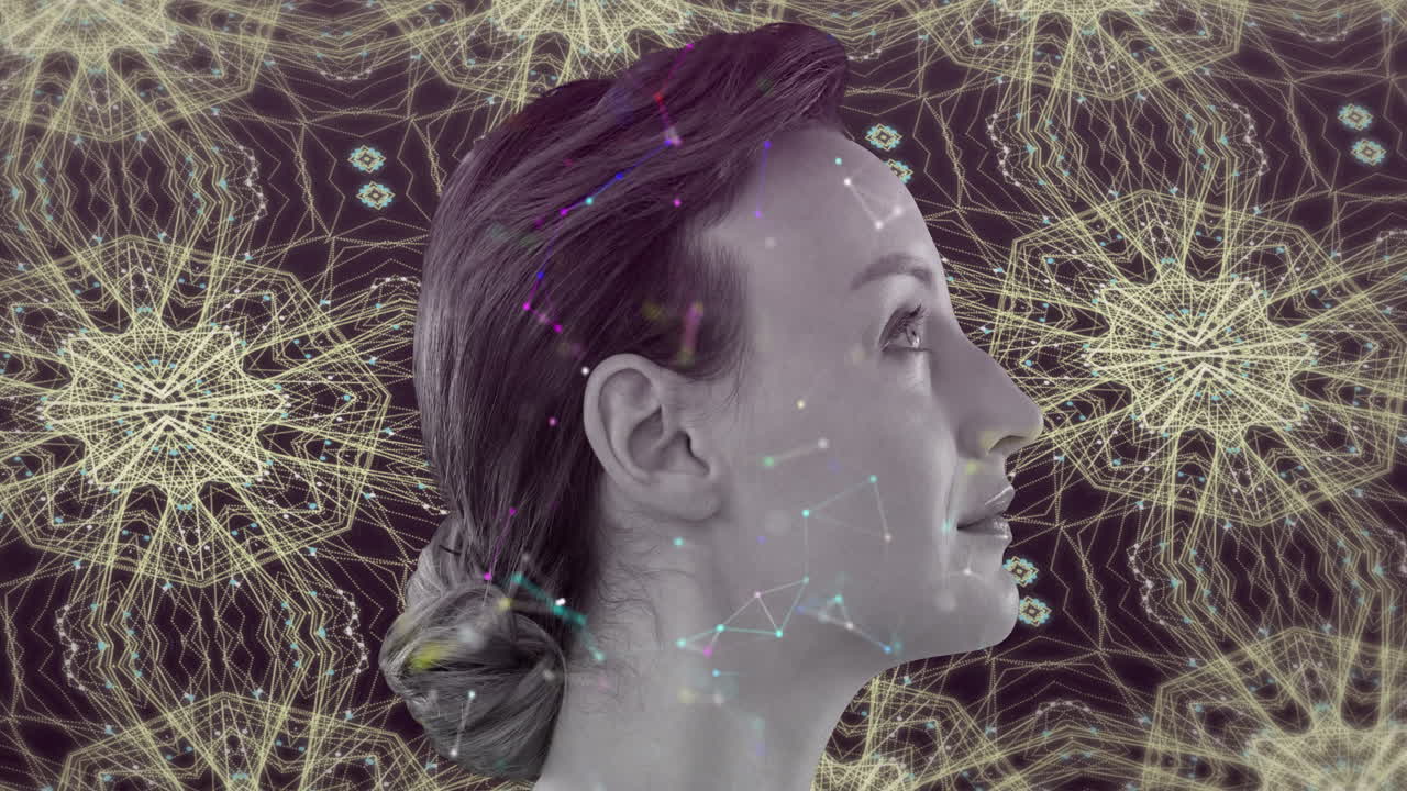 hypnotic 움직임 배경에 여성에 대한 연결의 네트워크