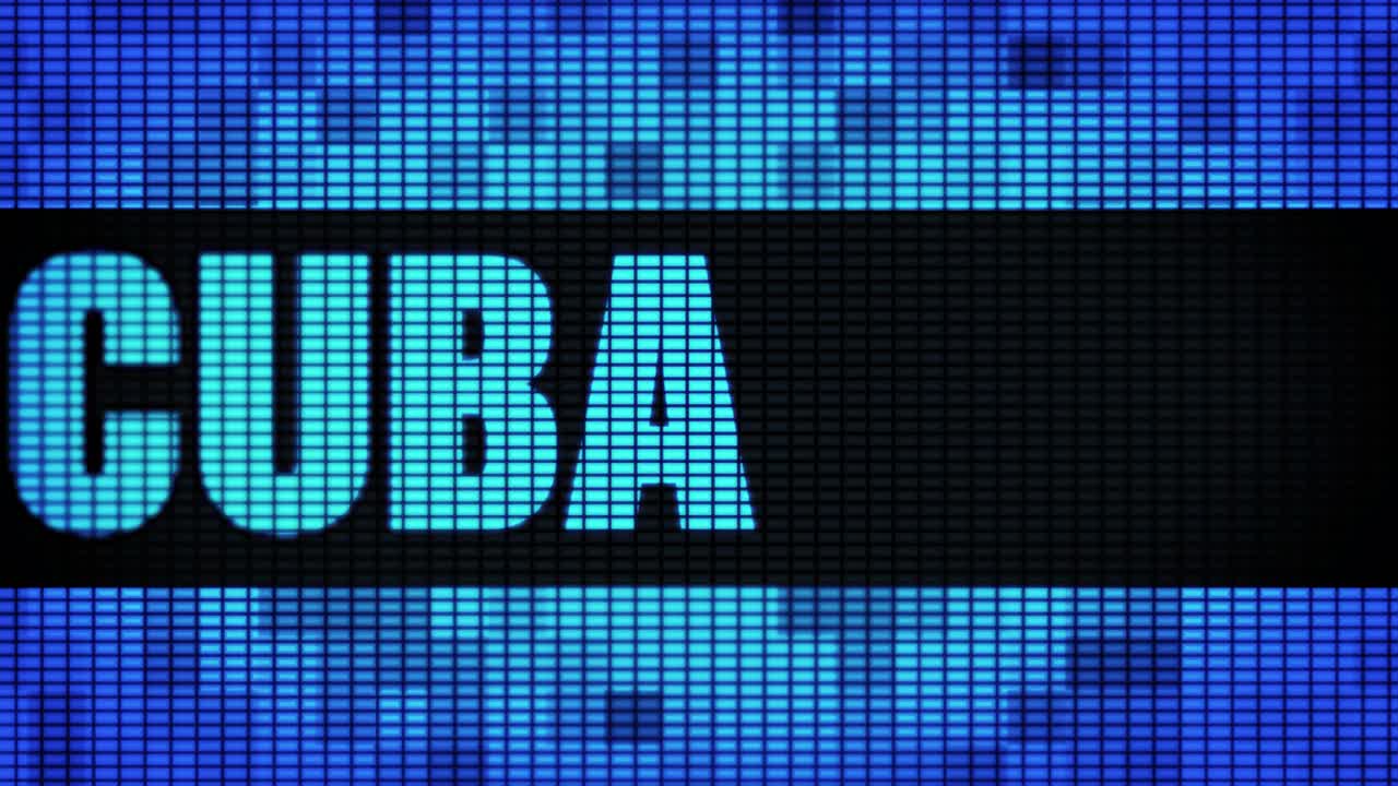 Cuba displayed on a digital screen