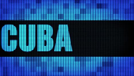 cuba displayed on a digital screen