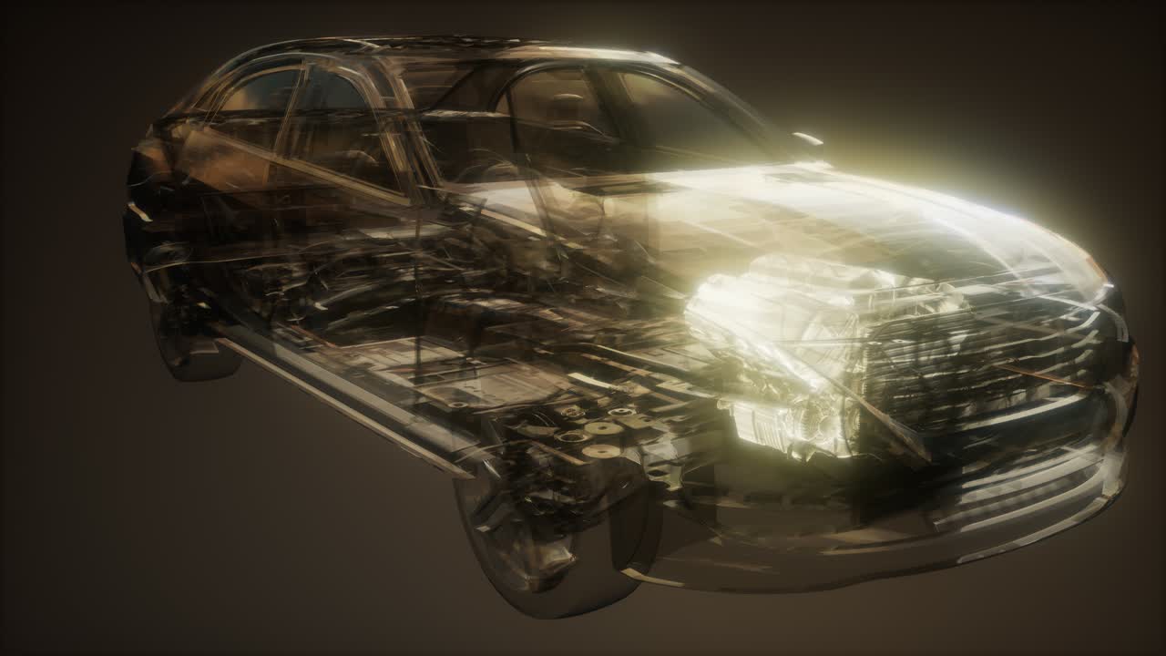 Car Engine Visible in Car