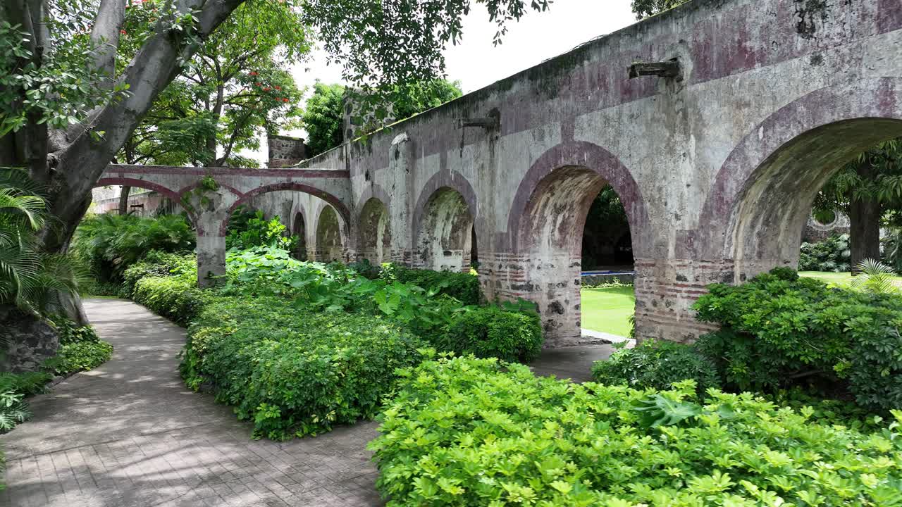 Exploring Drone Shot Of Magnificent Hacienda Resort In Cocoyoc Morelos , Mexico