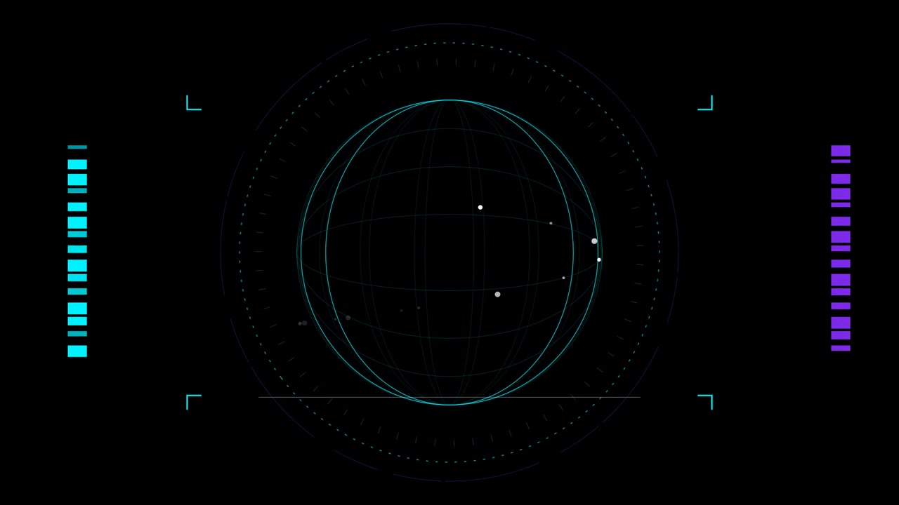 Futuristic Digital Globe Interface with Scanning Data Points