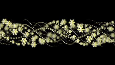 estrellas doradas y fibras animación, fondo, renderizado, bucle, 4k