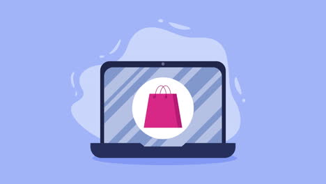 compras en línea en el portátil