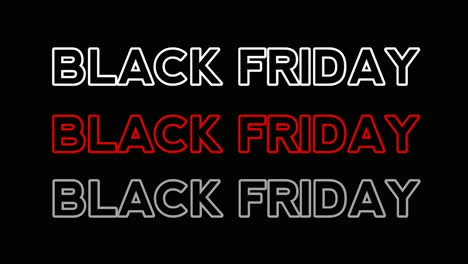 Black-Friday-Neontext-Moderne-Animationsgrafiken-Auf-Schwarzem-Hintergrund-Black-Friday,-Große-Verkaufsveranstaltung-Für-Geschäft,-Einzelhandel,-Resort,-Bar-Display-Promotion-Geschäftskonzept-Videoelemente
