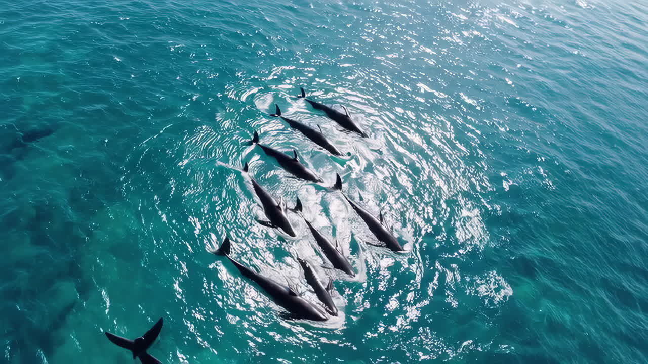 Pod of Dolphins in the Ocean