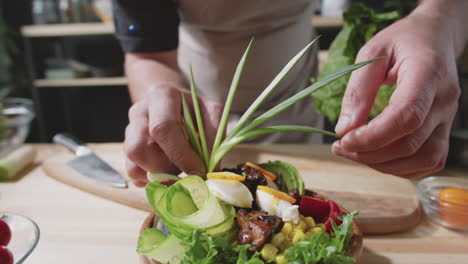 chef preparing a delicious salad