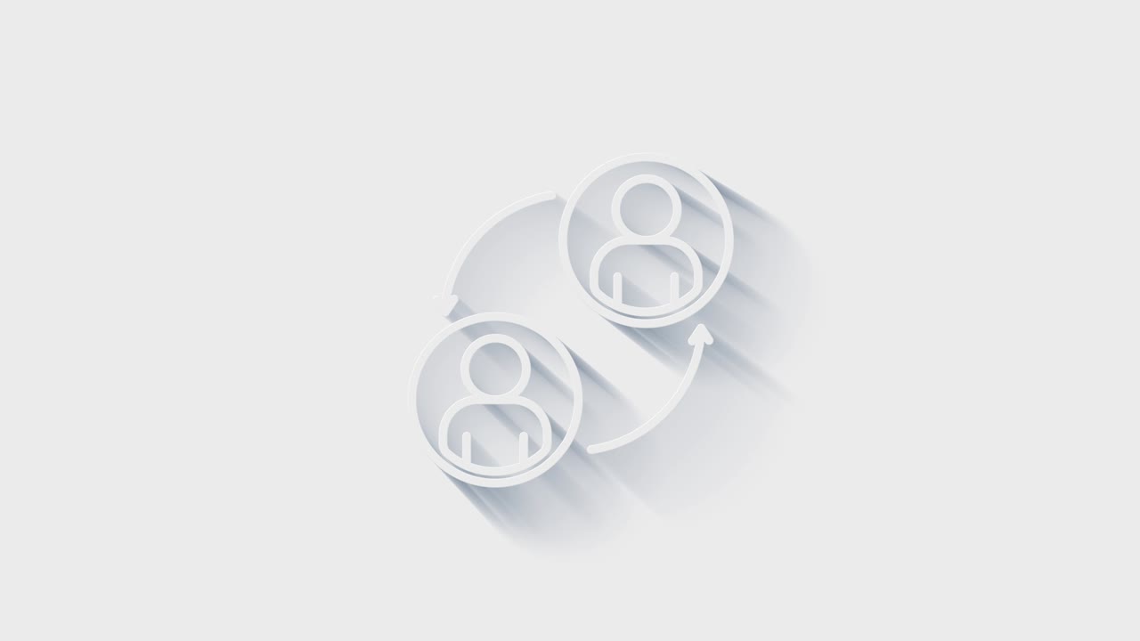 redes sociales diseño de íconos de sombra 3d aislados en fondo blanco. iconos web de esquema. gráficos en movimiento.