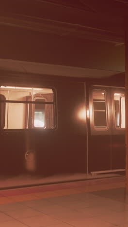 empty subway car at night