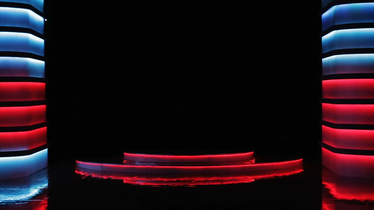 pared del escenario con luz de colores cambiantes