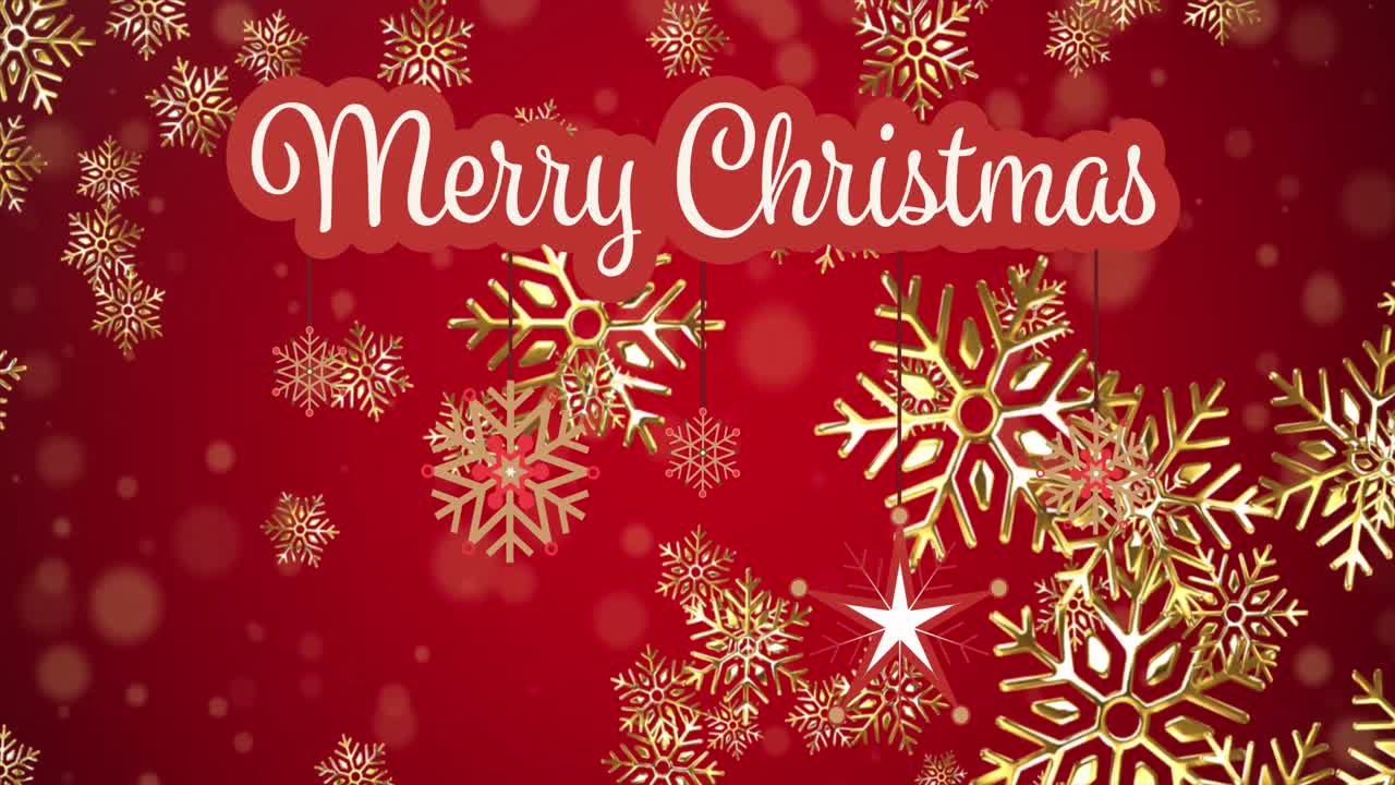 ⁇ 은 배경 에 내리는 눈 위 에 있는 크리스마스 축하 문자 의 애니메이션