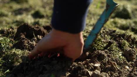 Slow-Motion-of-a-woman-doing-garden-work