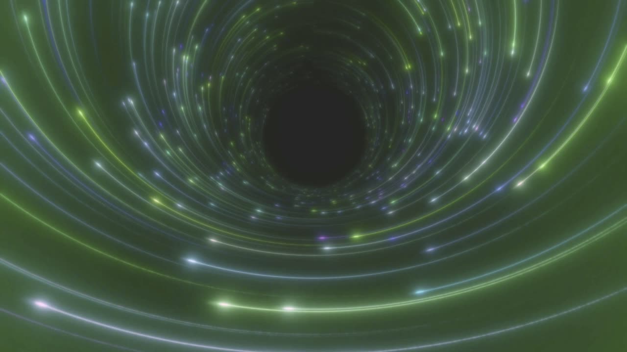Dynamic Spiral Light Stream in Dark Tunnel