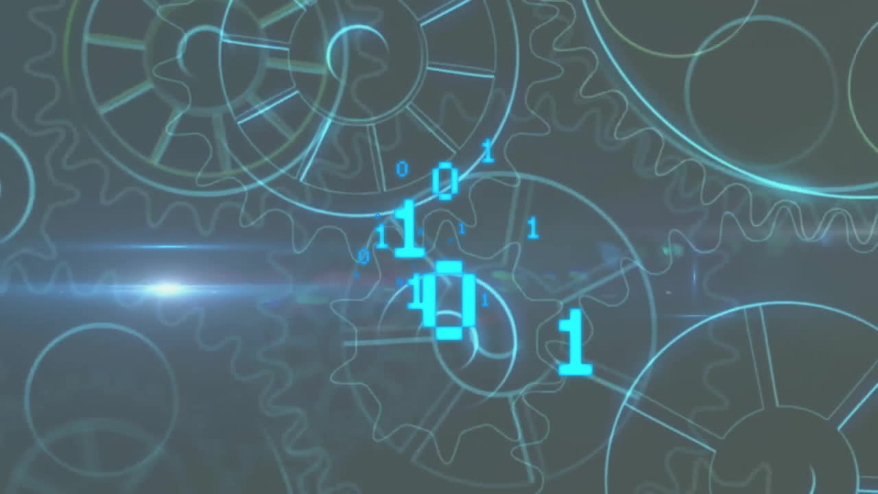 animación de ámbitos y procesamiento de datos de codificación binaria