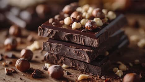 dark chocolate with hazelnuts
