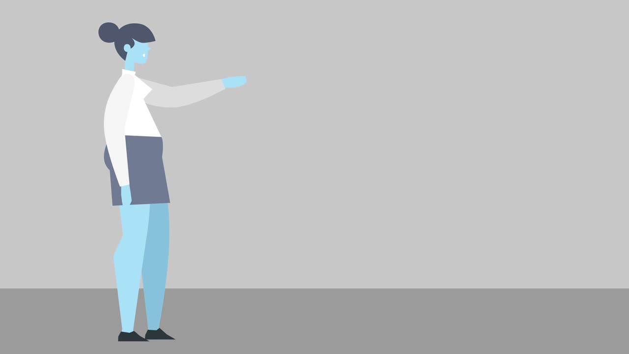 Cartoon Woman Character Design Flat Style Talking Speaker Isolated 2d Animation