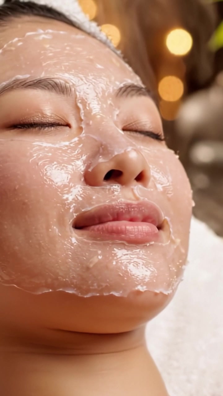 Verkwikkende Gezichtsbehandeling: Een Ontspannende Spa-Ervaring met Hydraterend Gelmasker voor Huidverjonging en Ultieme Ontspanning in een Serene Sfeer