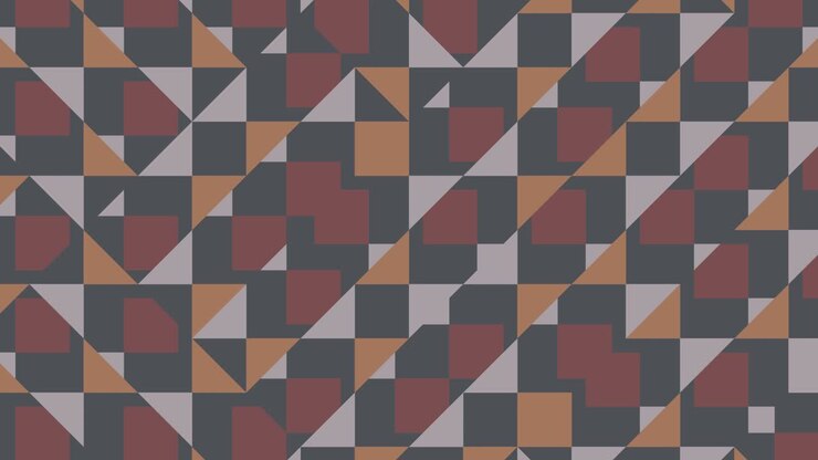 Abstract moving pattern with multicolor geometric shapes. Motion graphic background in a flat design with geometric elements