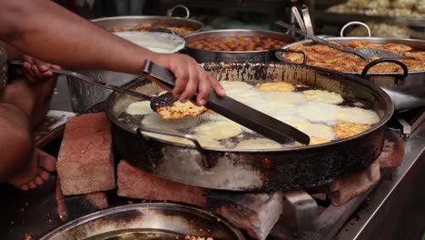 indian street food fried jhangri or jalebi. rajasthan state in western india.