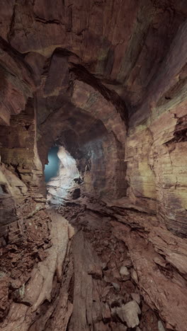 explorando un túnel oscuro de la cueva