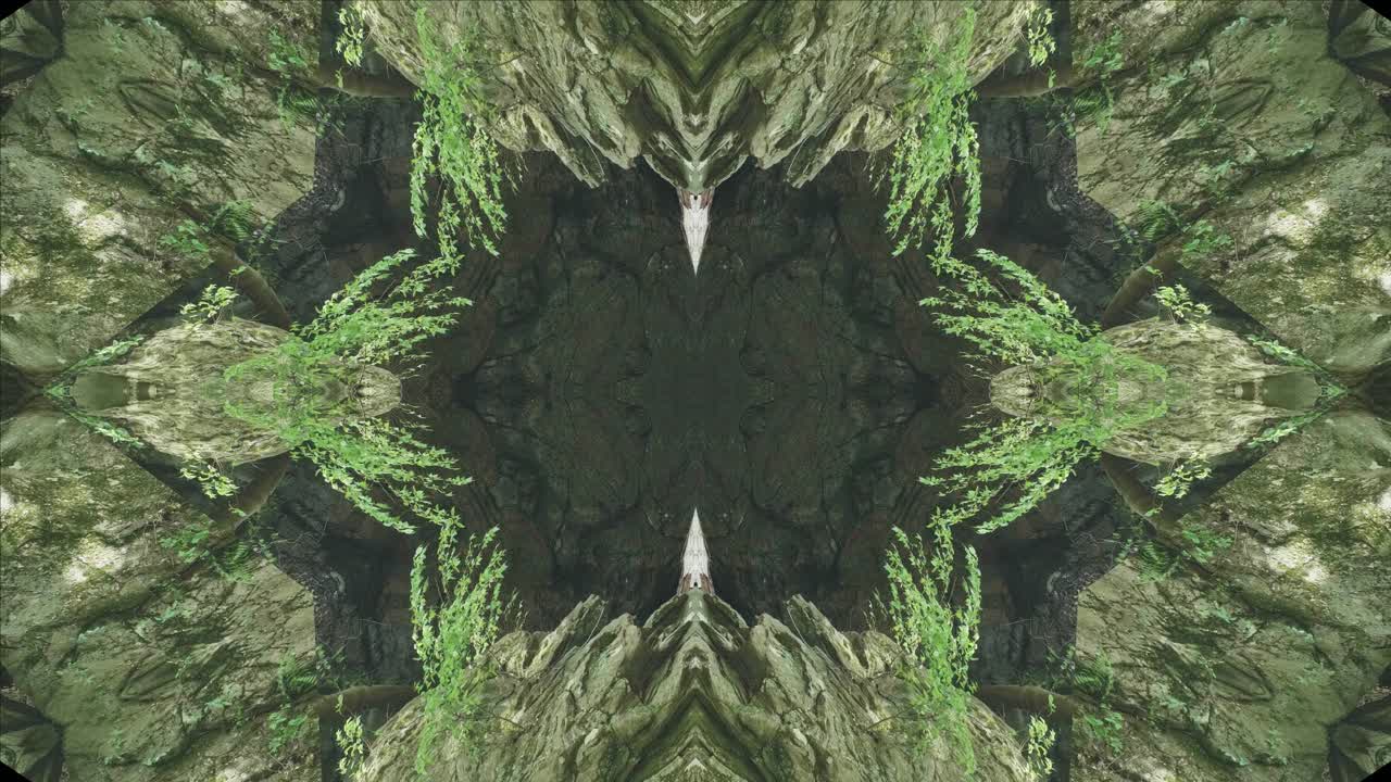 caleidoscopio de vegetación usando imágenes de bosque de wissahickon creek, philadelphia, #21