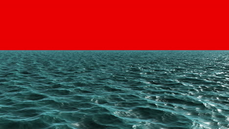 Digitally generated blue ocean moving