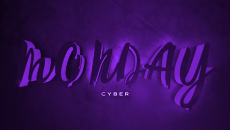 dark monochrome cyber monday text on deep purple gradient