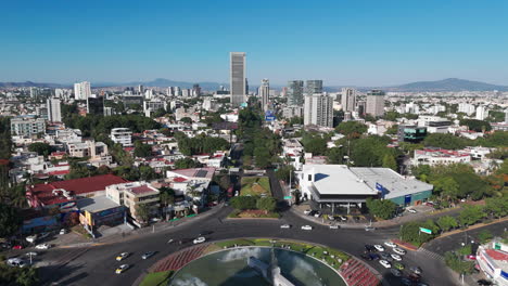 aerial view of the lopez mateos avenue, facing southwest to northeast in guadalajara, jalisco, mexico