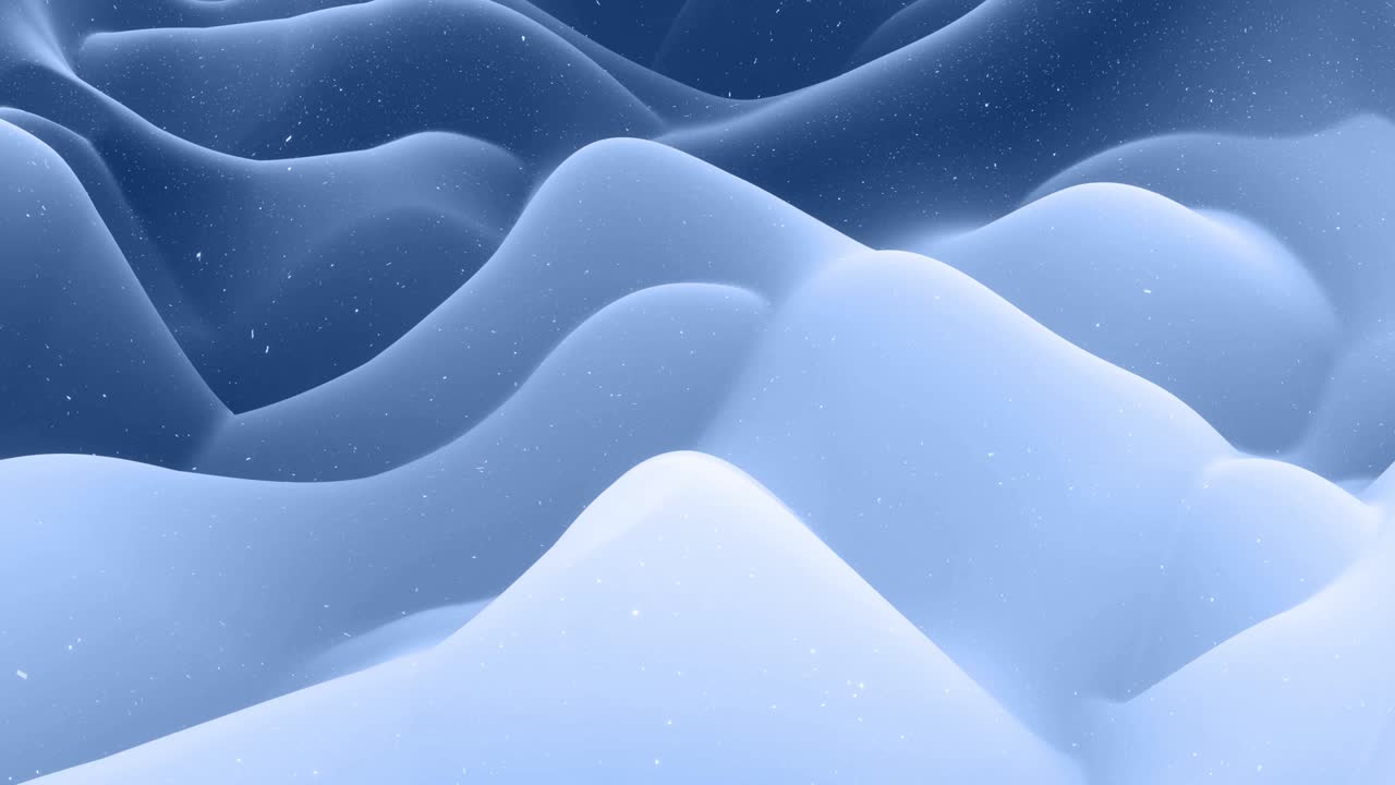 Beautiful abstract 3D surface with glitter sparkles, abstract 3d waves run on surface in loop. Black gray gradient, soft matte material with light inner glow. Smoothly 4k animation