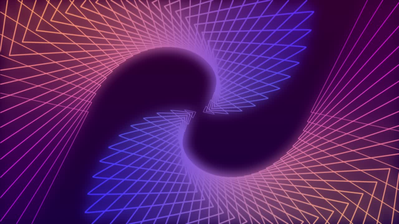 Abstracte neon geometrische lijnen roterend in een naadloze lus