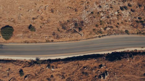 Aerial-bird's-eye-view-of-rural-road-with-drone