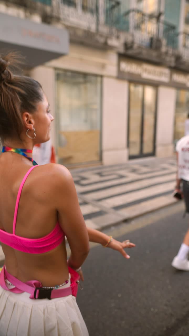Woman at a Pride Parade
