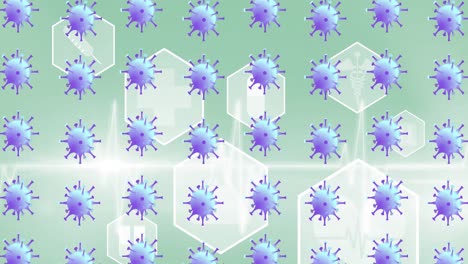 Animation-of-virus-cells-over-medical-icons