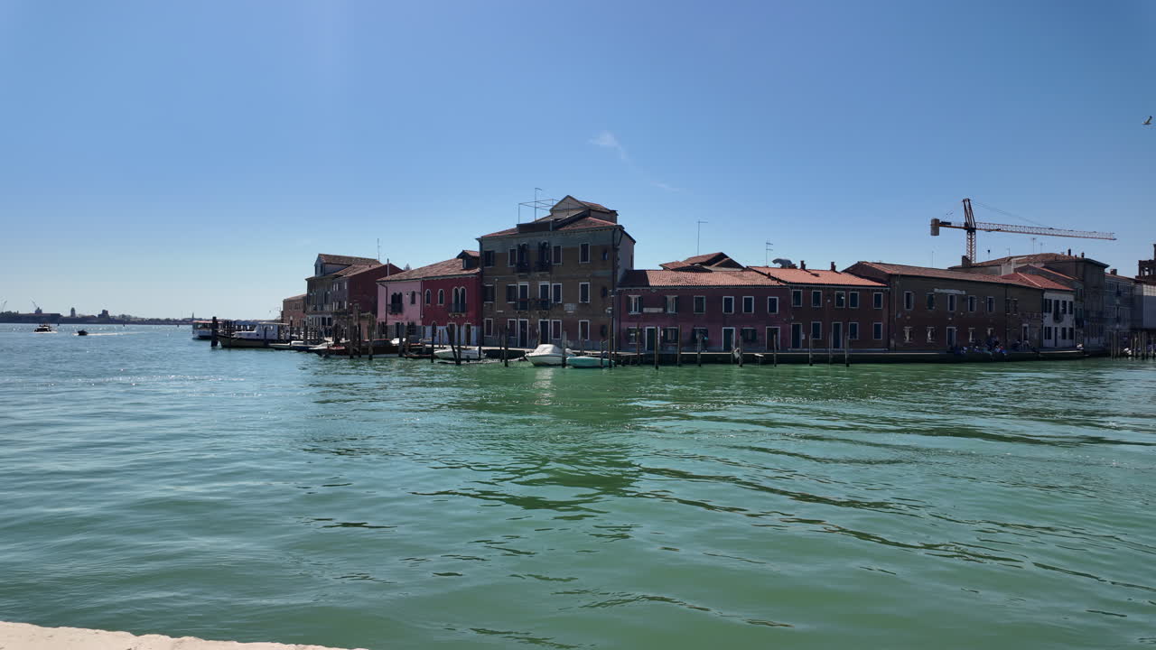 Wide view of Murano Island, Italy, on a sunny day