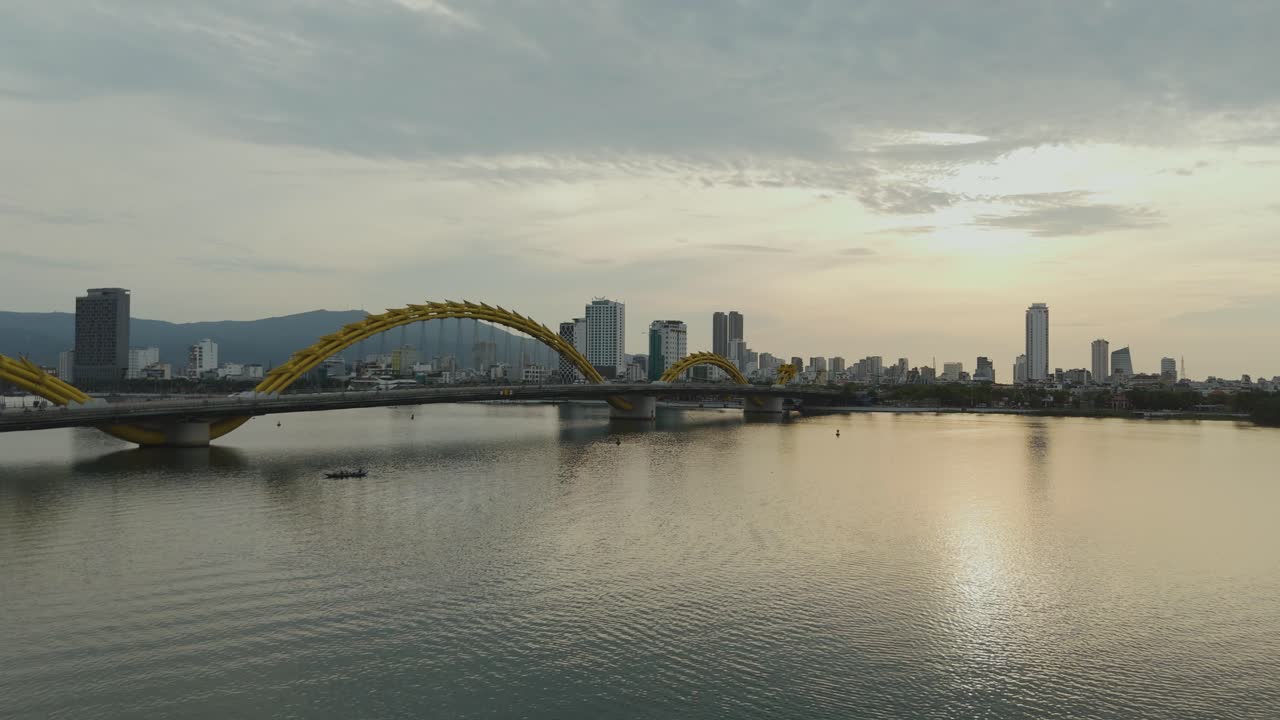 Dragon Bridge - Da Nang City - Vietnam from above