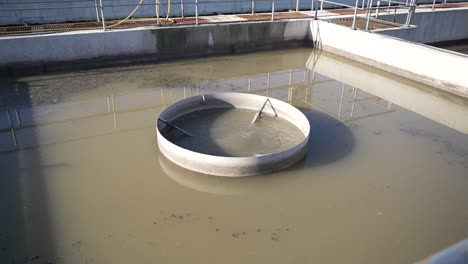 dirty wastewater in water treatment plant