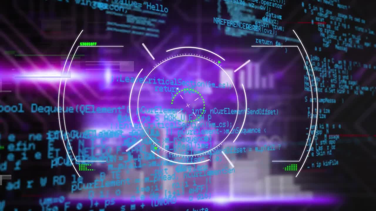animación del escaneo del alcance y el procesamiento de datos