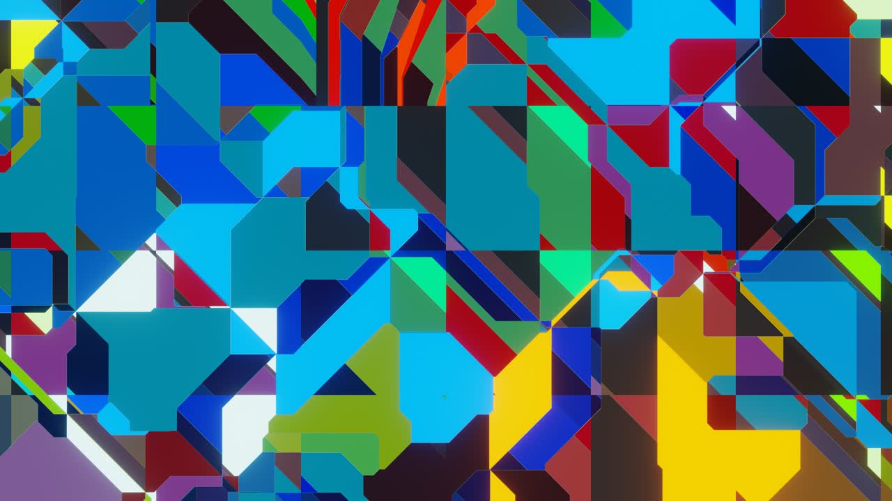 transformador de animación que mueve cubos de varios colores