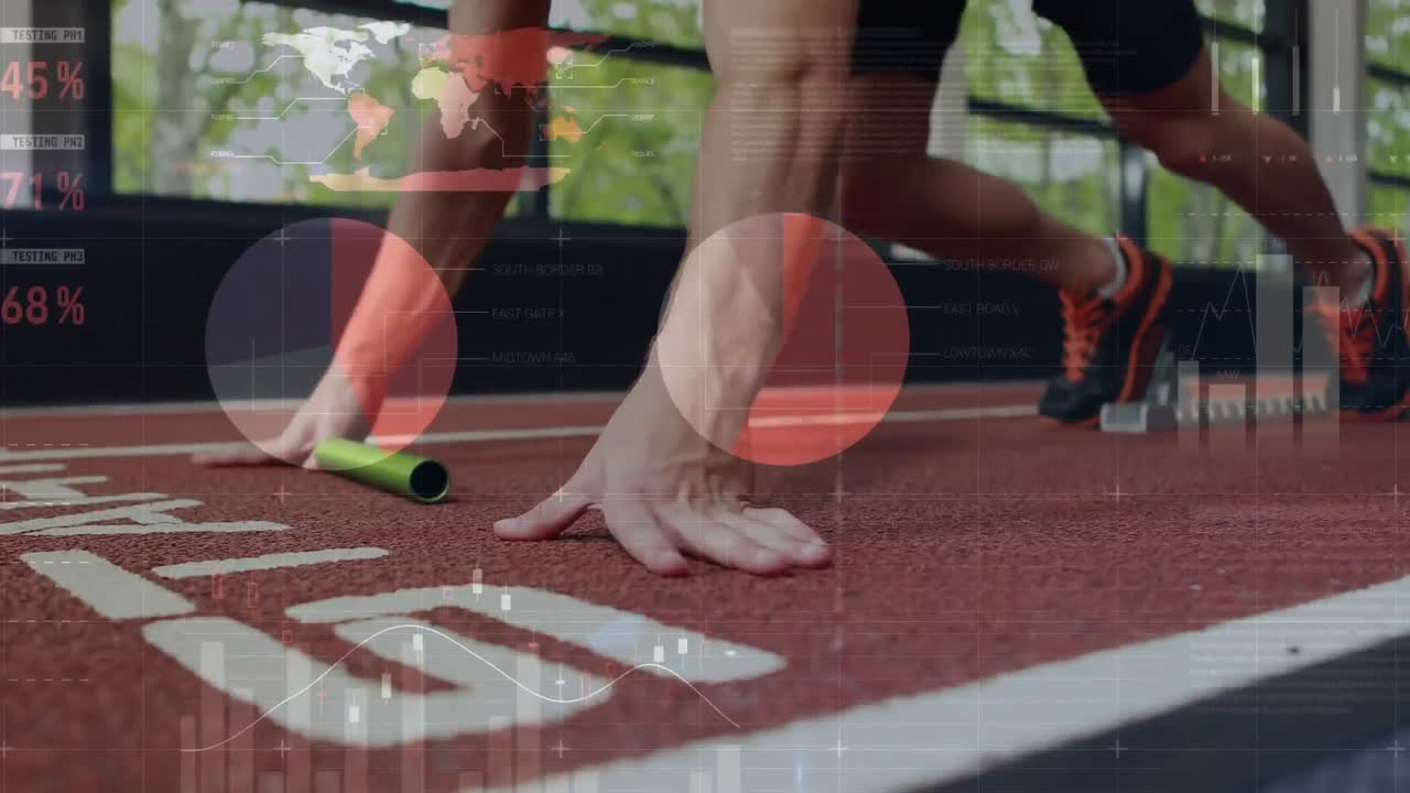 건강한 남성 러닝에 대한 통계의 애니메이션