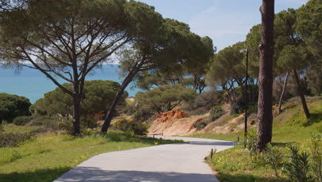 Paseo-Hasta-La-Playa-Praia-Do-Evaristo-Cerca-Del-Hotel-W-Algarve-En-Algarve,-Portugal