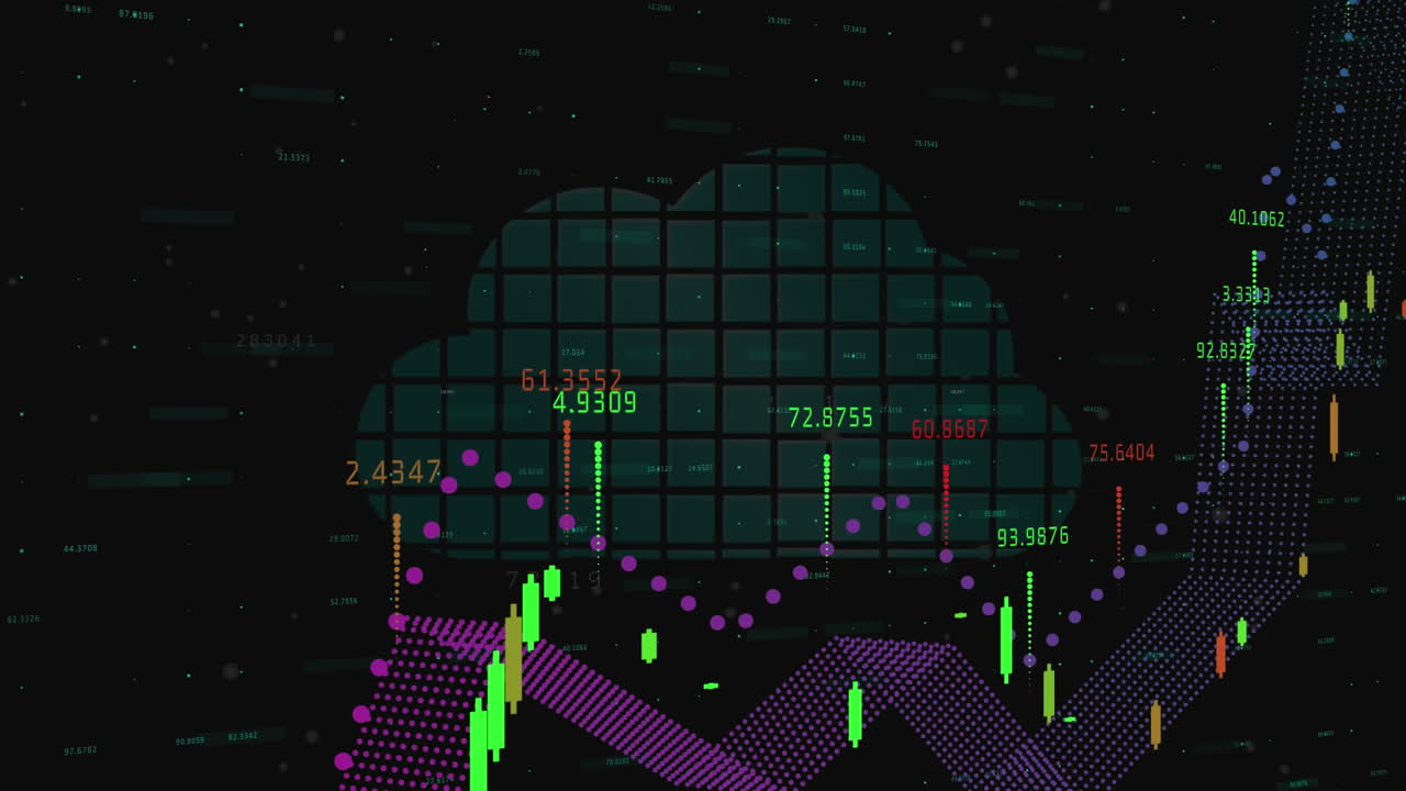 animación del procesamiento de datos en la nube