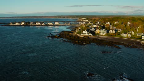 exclusive homes along rocky shoreline in maine