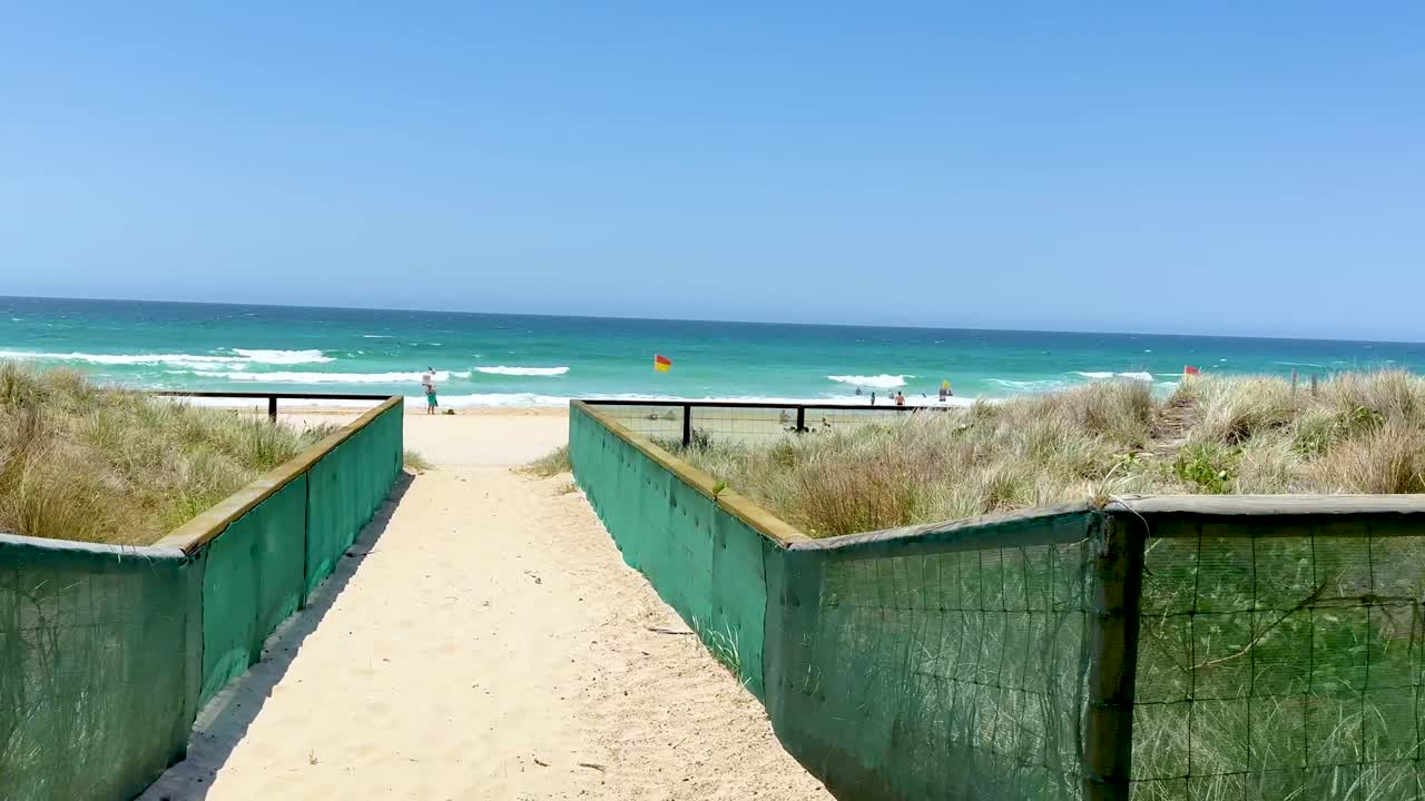 평온한 해변 풍경으로 이어지는 길